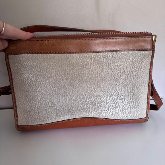 Dooney & Bourke All Weather Leather Vintage Crossbody Bag Cream Tan Leather - Picture 8 of 16